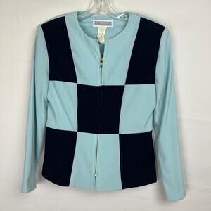 Jessica Howard Vintage Artsy Patchwork Checkerboard Jacket 8